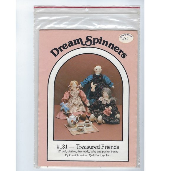 Dream Spinners #131Treasured Friends 15" Doll, Clothes & Bunny Sewing Pattern - Picture 1 of 5